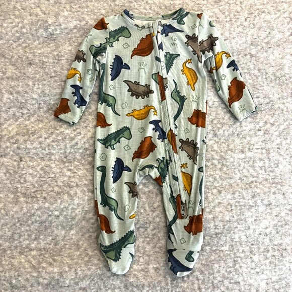 NWT Angel Dear Bamboo Footie in Dino Rocks 0-3M - Picture 3 of 5